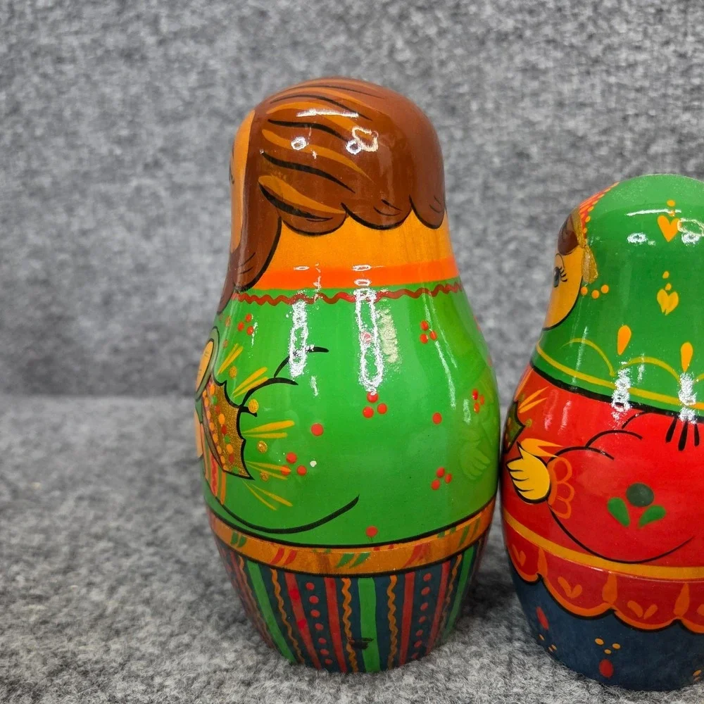 Vintage Belarus Fairy Tale 7pc Matryoshka Nesting Doll The Little Scarlet Flower